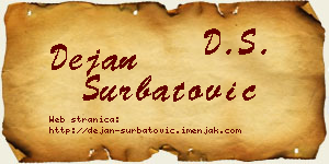 Dejan Šurbatović vizit kartica